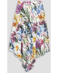 Stella McCartney - Asymmetric Floral-print Crepe De Chine Midi Skirt - Lyst