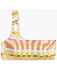 Solid & Striped - The Desi One-shoulder Ring-embellished Striped Bikini Top - Lyst