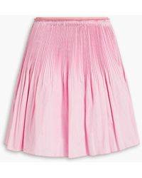 RED Valentino - Gathered Plissé Taffeta Mini Skirt - Lyst