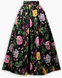 Carolina Herrera - Floral-print Faille Maxi Skirt - Lyst