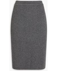 Thom Browne - Ribbed Wool And Cashmere-blend Midi Skirt - Lyst