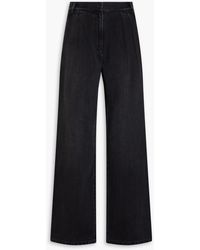 Tibi - Pleated High-rise Wide-leg Jeans - Lyst