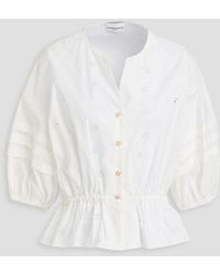 Claudie Pierlot - Broderie Anglaise Cotton Top - Lyst