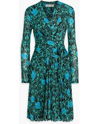 Diane von Furstenberg - Brenda Wrap-effect Floral-print Stretch-mesh Dress - Lyst