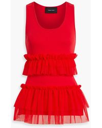 Simone Rocha - Tulle-Paneled Cotton-Jersey Top - Lyst