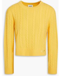 Claudie Pierlot - Cropped Cable-knit Wool And Cashmere-blend Sweater - Lyst