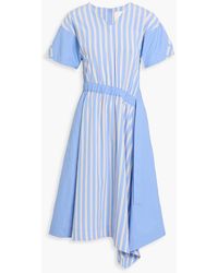 3.1 Phillip Lim - Draped Striped Cotton-Poplin Midi Dress - Lyst