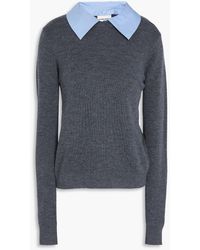 Claudie Pierlot - Pullover aus wolle mit popelinebesatz - Lyst