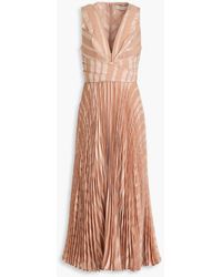 Zimmermann - Pleated Jacquard Midi Dress - Lyst