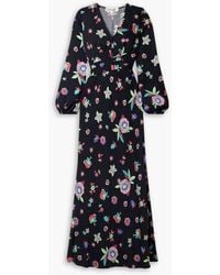 Diane von Furstenberg - Monika Wrap-effect Floral-print Crepe De Chine Maxi Dress - Lyst