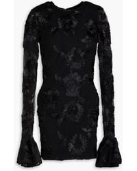ROTATE BIRGER CHRISTENSEN - Cutout Floral-appliquéd Tulle Mini Dress - Lyst