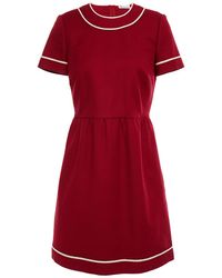 RED Valentino - Gathered Cotton-blend Twill Mini Dress - Lyst