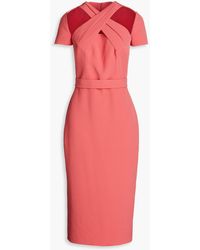 Safiyaa - Cressida Belted Cutout Crepe Midi Dress - Lyst