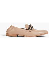 Brunello Cucinelli - Bead-embellished Leather Loafers - Lyst