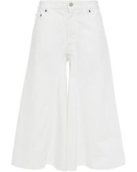 MM6 by Maison Martin Margiela Cropped High-rise Wide-leg Jeans - White