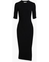 FRAME - Ribbed-knit Midi Dress - Lyst