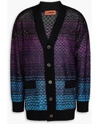 Missoni - Sequin-embellished Intarsia-knit Cardigan - Lyst