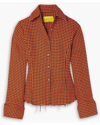 Marques'Almeida - Frayed Houndstooth Cotton Shirt - Lyst