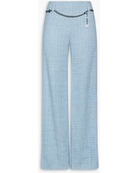 Maje - Belted Cotton-Blend Tweed Wide-Leg Pants - Lyst