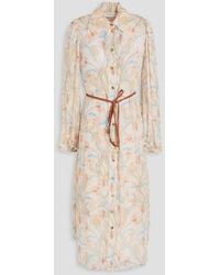 Zimmermann - Printed Crepe De Chine Midi Shirt Dress - Lyst