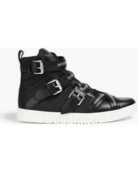 Moschino - Quilted Shell And Leather High-top Sneakers - Lyst