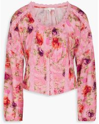 LoveShackFancy - Nayeem Floral-print Cotton-jacquard Top - Lyst