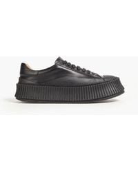 Jil Sander - Leather And Rubber Platform Sneakers - Lyst