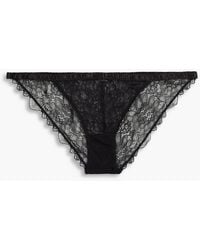 Love Stories - Satin-trimmed Guipure Lace Low-rise Briefs - Lyst