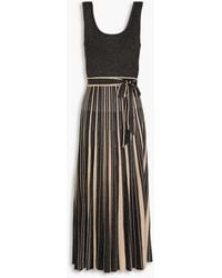 Zimmermann - Metallic Striped Ribbed-Knit Midi Dress - Lyst