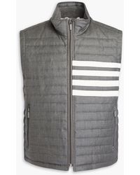 Thom Browne - Quilted Striped Wool Down Vest - Lyst