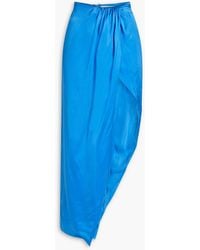 Nicholas - On Wrap-effect Silk-satin Midi Skirt - Lyst
