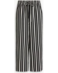 Jason Wu - Cropped Striped Twill Wide-leg Pants - Lyst