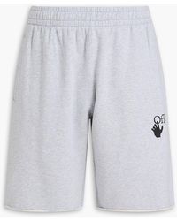 Off-White c/o Virgil Abloh - Printed French Cotton-Terry Shorts - Lyst