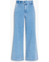 FRAME - Le Palazzo Belted High-Rise Wide-Leg Jeans - Lyst