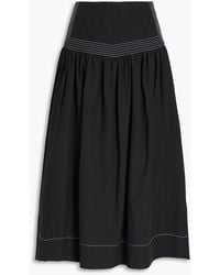 Claudie Pierlot - Lyocell And Cotton-blend Poplin Midi Skirt - Lyst