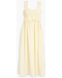 Cecilie Bahnsen - Giovanna Ruffled Cotton-Poplin Midi Dress - Lyst
