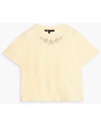 Maje - Embellished cotton-jersey t-shirt - Lyst