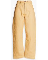 Jil Sander - Cotton And Linen-blend Straight-leg Pants - Lyst