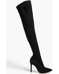 Gianvito Rossi - Fiona Bouclé-knit Over-the-knee Boots - Lyst