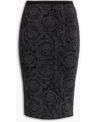 Versace - Bleistiftrock aus jacquard-strick in metallic-optik - Lyst