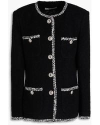 Alessandra Rich - Crystal-embellished Wool-blend Bouclé-tweed Jacket - Lyst