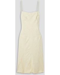 Jil Sander - Satin And Lace Midi Dress - Lyst