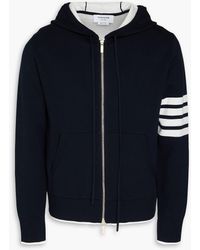 Thom Browne - Striped Jacquard-Knit Cotton-Blend Zip-Up Hoodie - Lyst