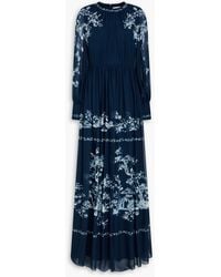 Erdem - Printed Silk-Voile Gown - Lyst