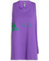 adidas By Stella McCartney - Tanktop aus stretch-baumwoll-jersey mit logoprint - Lyst