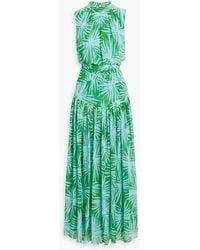 Diane von Furstenberg - Menon Pleated Printed Chiffon Maxi Dress - Lyst