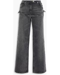 Courreges - Hoch sitzende jeans mit weitem bein in distressed-optik - Lyst
