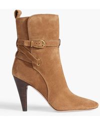 Veronica Beard - Sohelia Buckled Suede Ankle Boots - Lyst