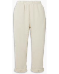Les Tien - Cropped French Cotton-terry Track Pants - Lyst