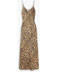 Rabanne - Chain-embellished Leopard-print Satin Maxi Dress - Lyst